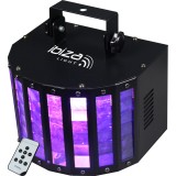 Šviesos efektas 6x3W + RGBWAP Ibiza Light BUTTERFLY-RC